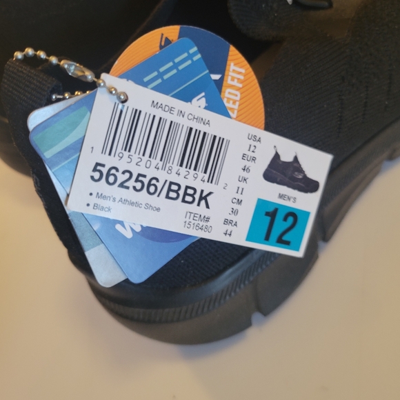 Skechers Black Shoes Men Memory Foam Sports Trainers Comfort Mesh Soft Slip-on! - Picture 6 of 8